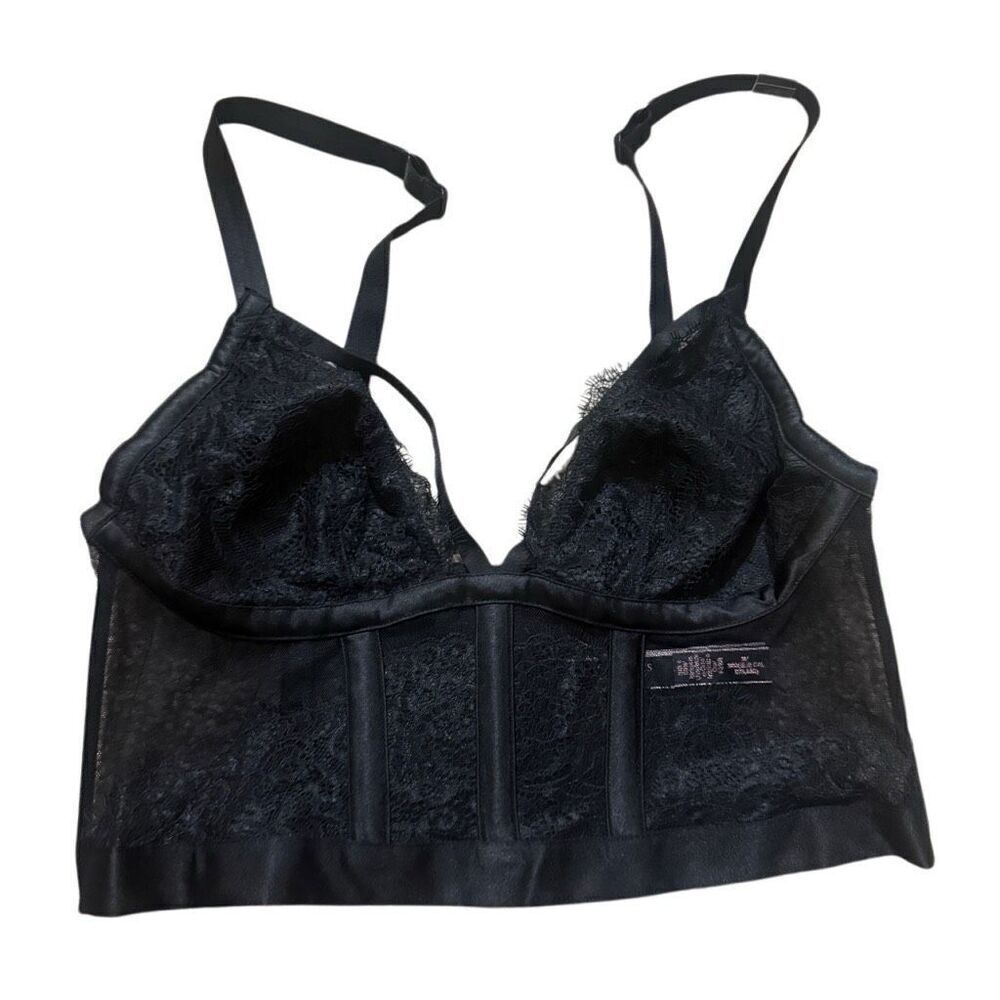 Victoria secret corset black lace bra size medium